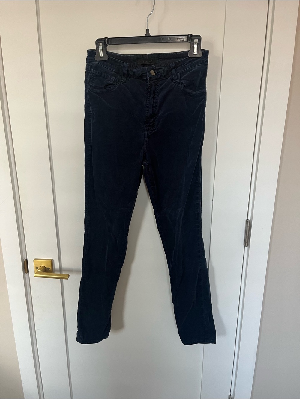 J Brand Women's Dark Navy Skinny Velvet Pants